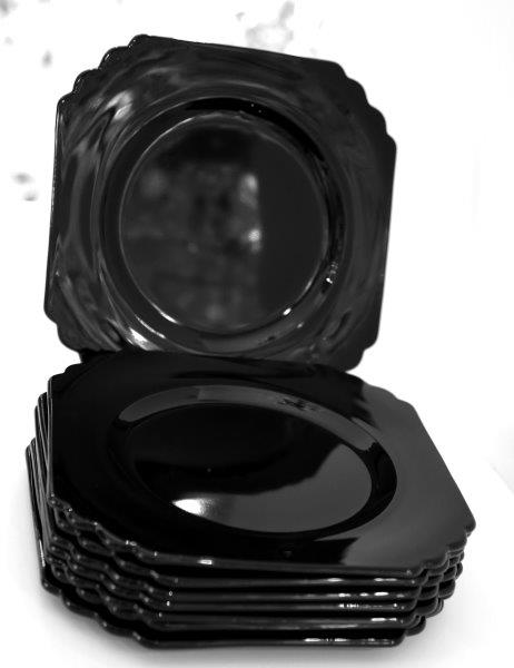 Mayfair black glass plates
